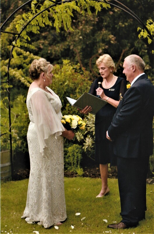 Helen joining husband and wife, Dean and Reyleen, in a beautiful outdoor setting.